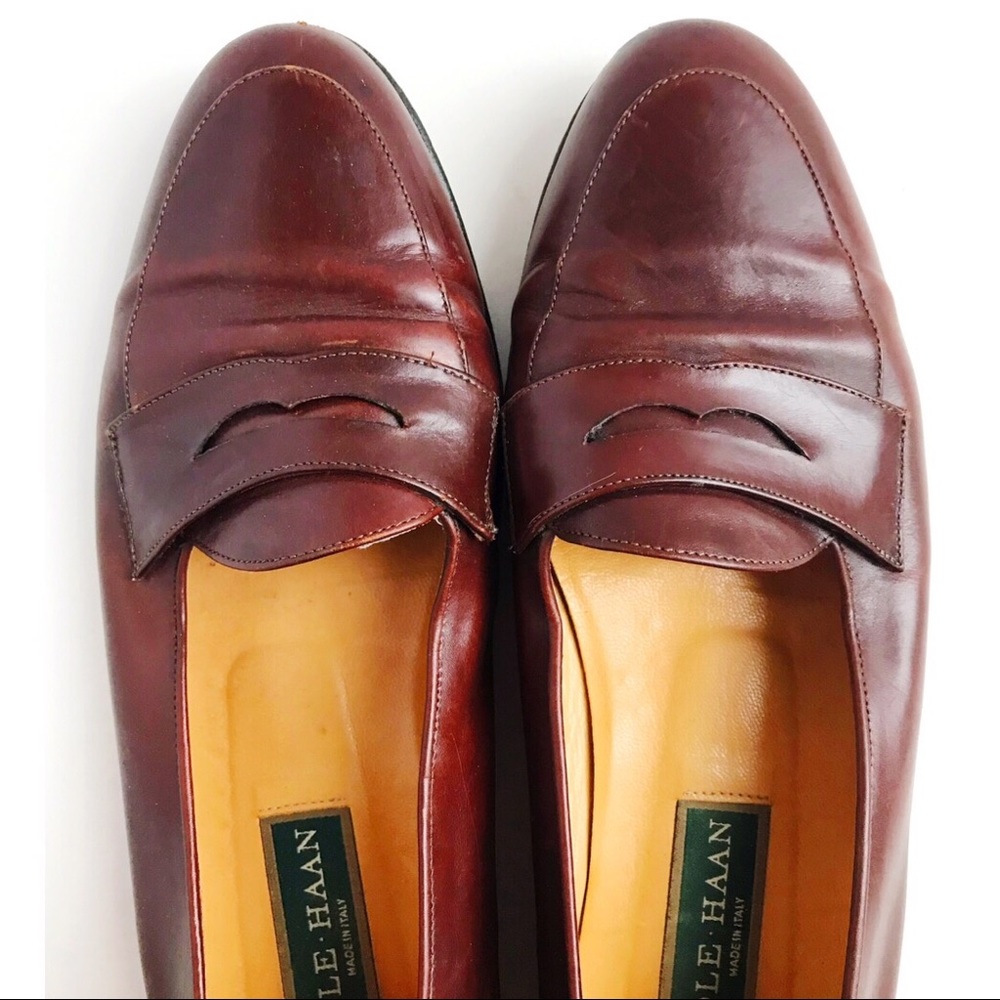 Cole Haan Italian-made brown leather loafers